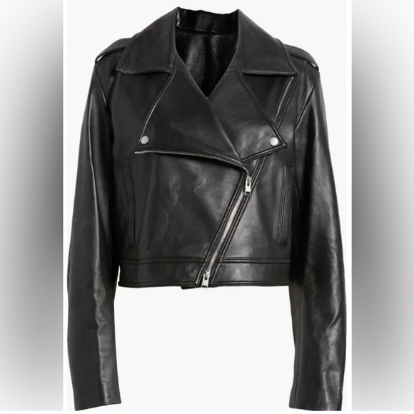 NWT FRAME lambskin leather moto jacket size XSmall - Picture 3 of 3